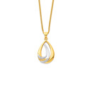 9ct-Two-Tone-Diamond-Teardrop-Pendant Sale