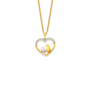 9ct-Two-Tone-Gold-Birds-in-Heart-Diamond-Pendant Sale