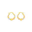 9ct-Tri-Tone-Ball-Textured-Hoops Sale