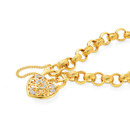 9ct-19cm-Round-Belcher-Padlock-Bracelet-with-Diamonds Sale
