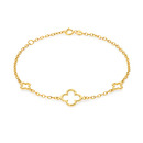 9ct-Gold-19cm-Open-Clovers-Trace-Bracelet Sale