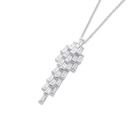 Sterling-Silver-Cubic-Zirconia-Baggette-Layered-Drop-Pendant-155cm Sale