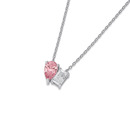 Sterling-Silver-Pink-Cubic-Zirconia-Toi-et-Moi-Necklet Sale