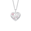 Sterling-Silver-Pink-Cubic-Zirconia-Mum-Filigree-Heart-Pendant Sale