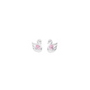 Sterling-Silver-Pink-Cubic-Zirconia-Swan-Stud-Earrings Sale