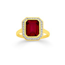 9ct-Gold-Created-Ruby-Diamond-Frame-Ring Sale