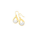 9ct-Two-Tone-Swirl-Diamond-Earrings Sale