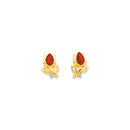 9ct-Created-Ruby-with-Diamond-Tulip-Studs Sale