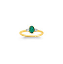9ct-Created-Emerald-Diamond-Ring Sale