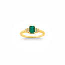 9ct-Created-Emerald-Diamond-Ring Sale