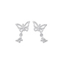Sterling-Silver-Cubic-Zirconia-2-Butterflies-Studs Sale