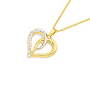 9ct-Gold-Two-Tone-Diamond-Cut-Polished-Intertwining-Love-Heart-Pendant Sale