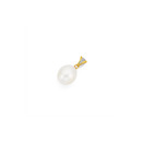 9ct-Cultured-Freshwater-Pearl-Diamond-Pave-Set-Pendant Sale