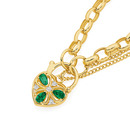 9ct-Gold-19cm-Solid-Belcher-Diamond-Created-Emerald-Padlock-Bracelet Sale