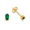 9ct-Created-Emerald-Stud-Earrings Sale