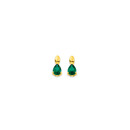9ct-Gold-Created-Emerald-Pear-Cut-Stud-Earrings Sale