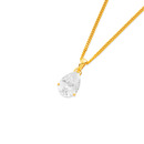 9ct-Cubic-Zirconia-Pear-Pendant Sale