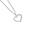 Sterling-Silver-Cubic-Zirconia-Pink-White-Heart-Pendant Sale