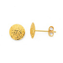 9ct-8mm-Diamond-Cut-Button-Stud-Earrings Sale