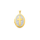 9ct-Two-Tone-Oval-Cross-Locket Sale