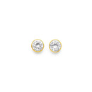 9ct-6mm-Cubic-Zirconia-Bezel-Set-Stud-Earrings Sale