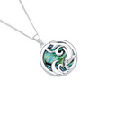 Sterling-Silver-Round-Paua-Shell-Dolphin-Pendant Sale