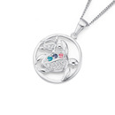 Sterling-Silver-Cubic-Zirconia-Mother-Baby-Turtles-Pendant Sale