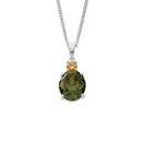 Sterling-Silver-Olive-Champagne-Cubic-Zirconia-Pendant Sale