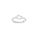 Sterling-Silver-Cubic-Zirconia-Offset-Open-Heart-Ring Sale