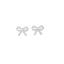 Sterling-Silver-Cubic-Zirconia-Claw-Set-Bow-Studs Sale