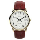 Timex-Gents-Easy-Reader-35mm-Gold-Plated-with-Brown-Crocodile-Leather-Strap-TW2W95500 Sale