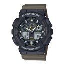 G-Shock-Gents-BlackKhaki-AnalogueDigital-Watch-GA100TU-1A3 Sale