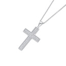 Sterling-Silver-Cubic-Zirconia-Pave-Set-Gents-Cross-Pendant Sale