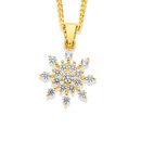 9ct-Cubic-Zirconia-Snowflake-Pendant Sale