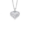 9ct-White-Gold-Diamond-Cut-Heart-Pendant Sale