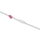 Sterling-Silver-Pink-Enamel-Heart-ID-Bracelet Sale