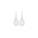 Sterling-Silver-Pear-Filigree-Hook-Drop-Earrings Sale