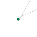 Sterling-Silver-Green-Cubic-Zirconia-Cushion-Pendant Sale