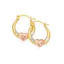 9ct-Tri-Tone-10mm-Satin-Diamond-Cut-Heart-Creole-Earrings Sale