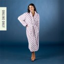 Design-Republique-Unisex-Checkered-Bathrobe-34-Length-Lilac Sale