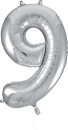 Party-Creator-Foil-Number-9-Silver-Balloon-86cm Sale