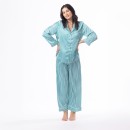 Satin-Long-Green-Stripe-PJ-Set Sale