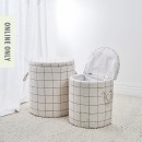 Solace-Storage-Box-Half-Round-Creme-Grid-Set-of-2 Sale