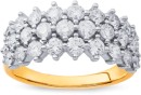 10ct-Element-2ct-Lab-Grown-Diamond-3-Row-Ring Sale