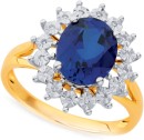 9ct-Created-Blue-Sapphire-and-Diamond-Ring Sale