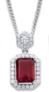 Sterling-Silver-Red-White-Cubic-Zirconia-Pendant Sale