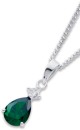 Sterling-Silver-Green-Cubic-Zirconia-Pear-Drop-Pendant Sale