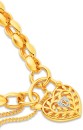 9ct-19cm-Oval-Belcher-Bracelet-with-Diamond-Filigree-Padlock Sale