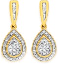 9ct-Diamond-Cluster-Pear-Shape-Drop-Earrings Sale