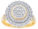 9ct-Two-Tone-Diamond-Large-Round-Cluster-Ring Sale